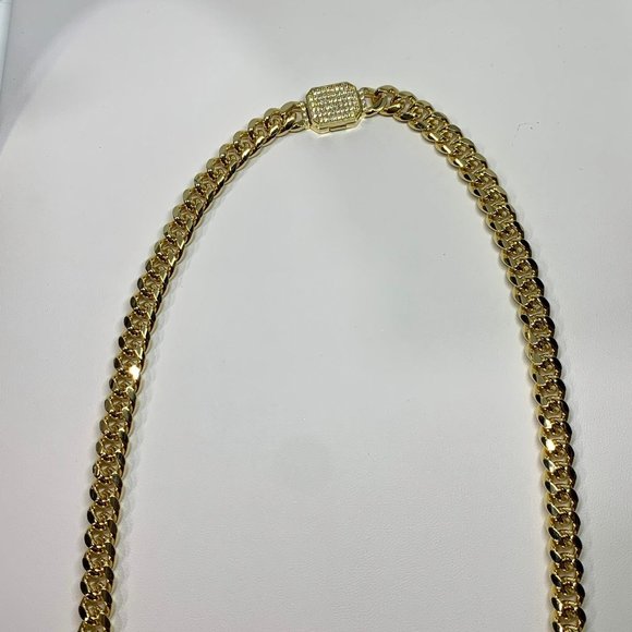 Necklace Yellow Gold, Miami Cuban Link Necklace - Picture 6 of 9